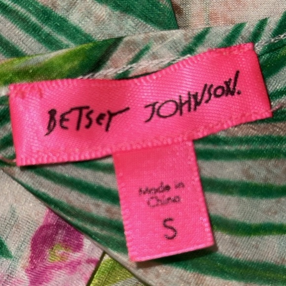 Betsy Johnson Sheer Tropical Print Cami - Picture 6 of 7